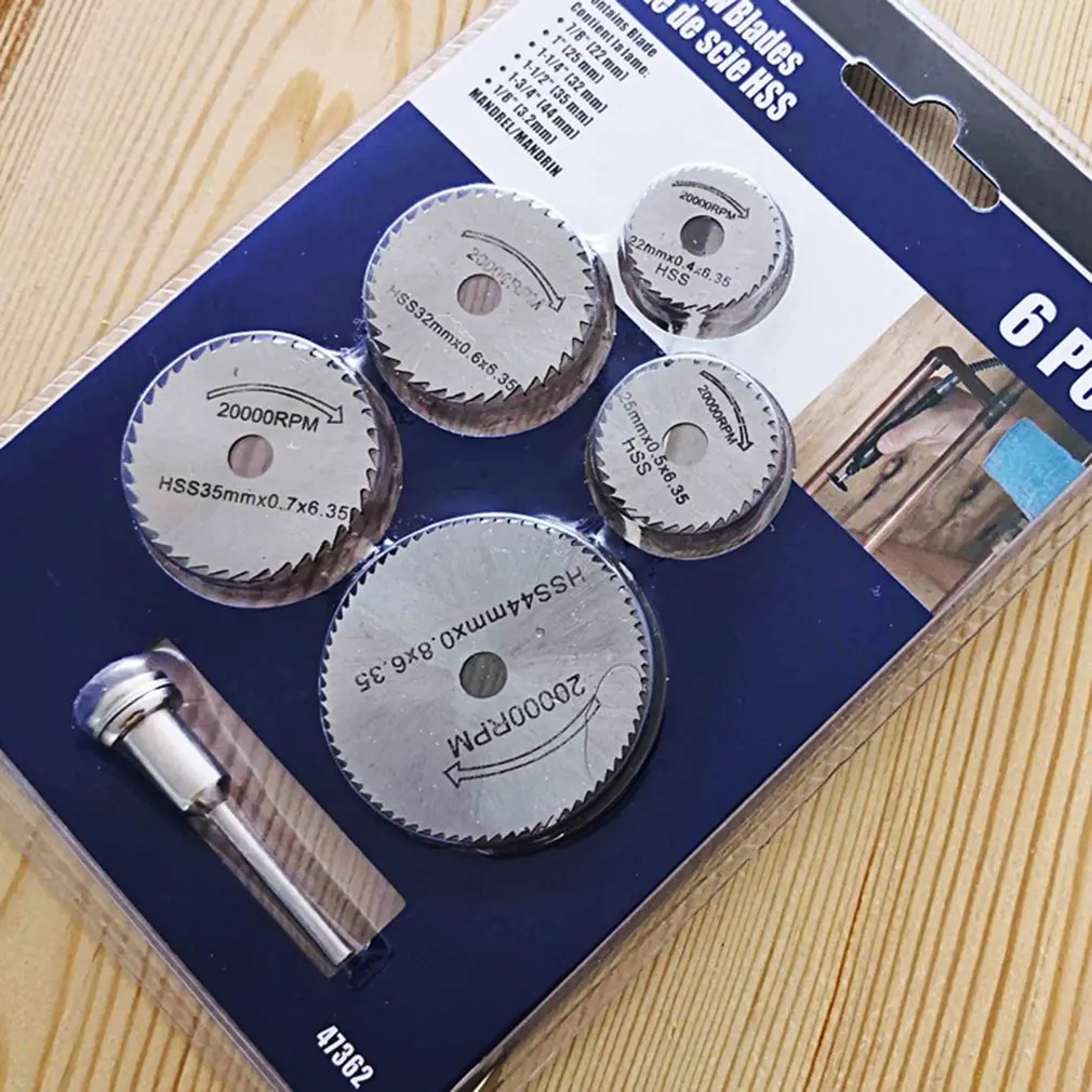 Cordless Rotary Tool Kit Accessories - 6 adet HSS Dairesel Testere Bıçağı