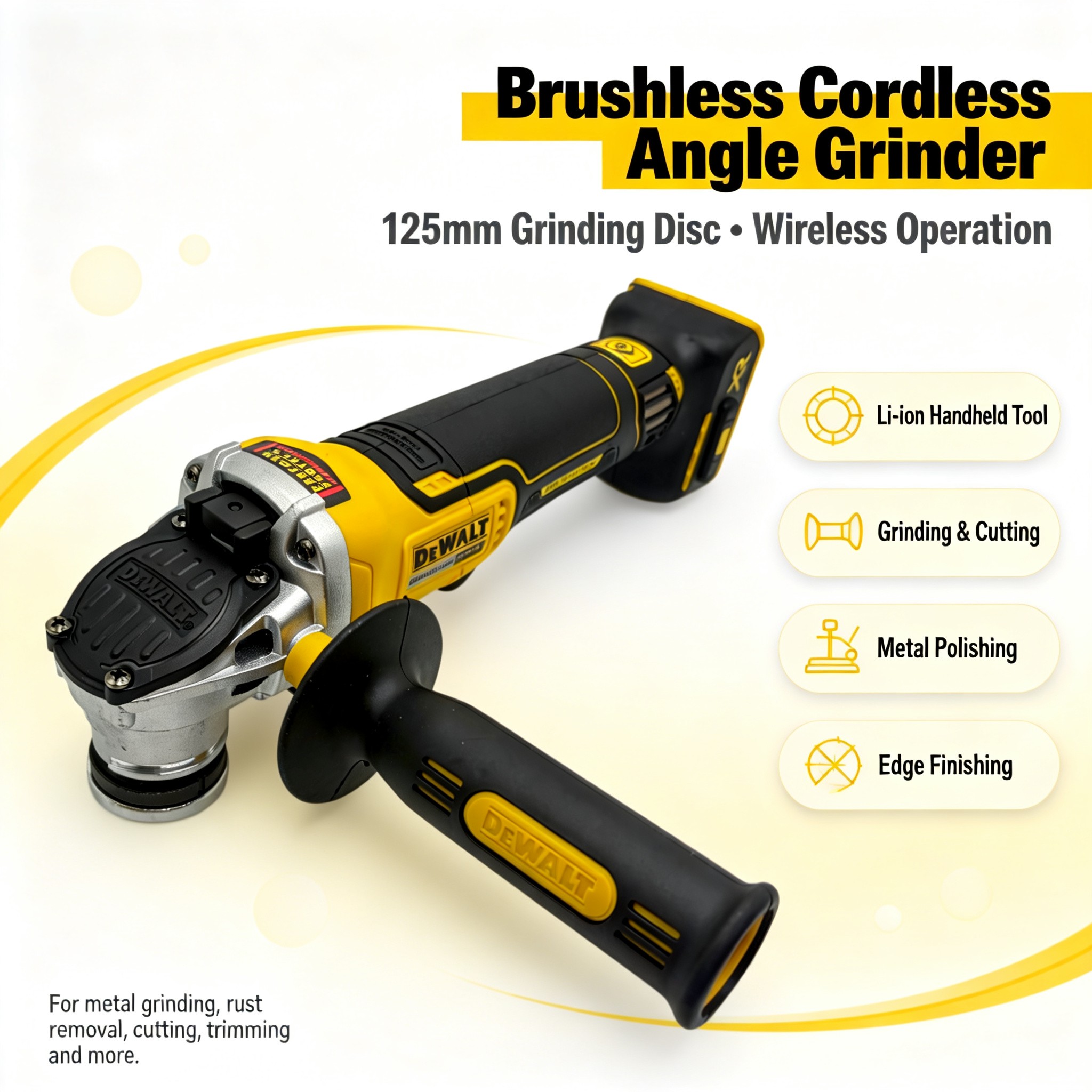 Brushless Angle Grinder Battery Powered - DEWALT DCG406 9000RPM Fırçasız Akülü Taşlama