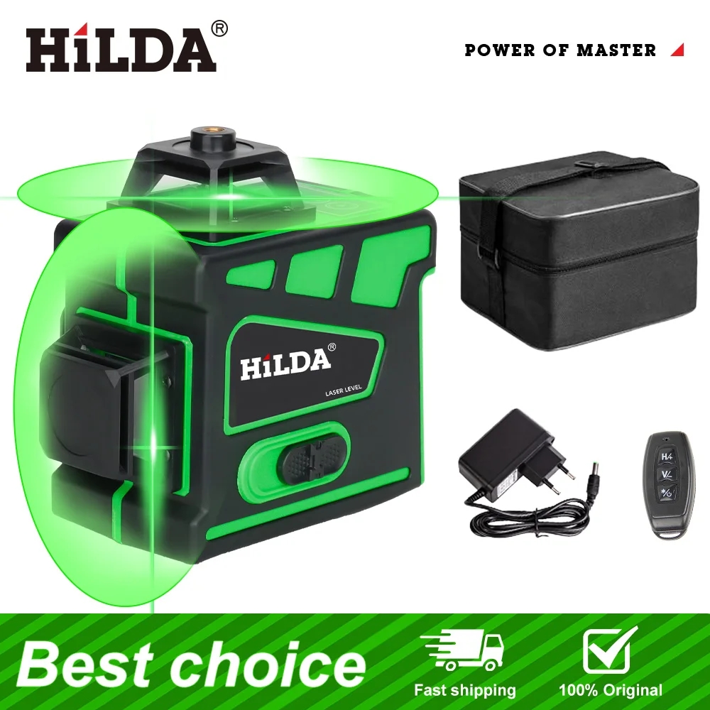Laser Level 16 Lines 4D Green - HILDA 16/12 Çizgili Süper Güçlü 4D/3D