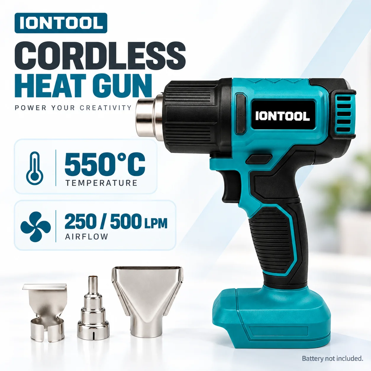 Cordless Heat Gun For Shrink Tubing - IONTOOL Kablosuz Isı Tabancası 550 ℃