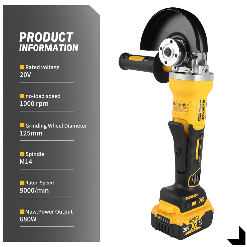 Dewalt 125 mm Düz Başlı Açılı  - Brushless Angle Grinder Battery Powered incelemesi ve fiyatı