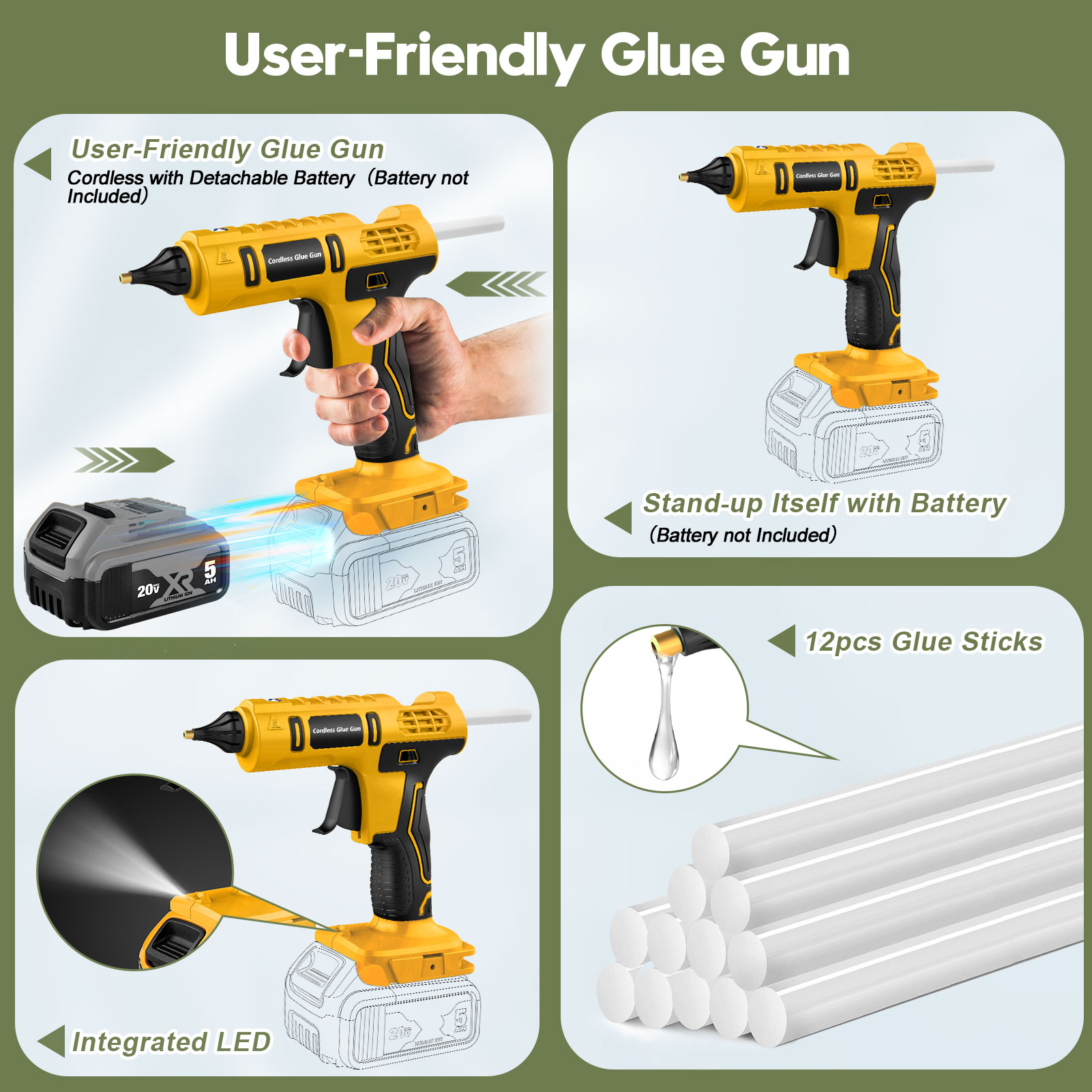 DeWalt 20V Akü için 100W Kablo - Hot Melt Glue Gun Cordless incelemesi ve fiyatı
