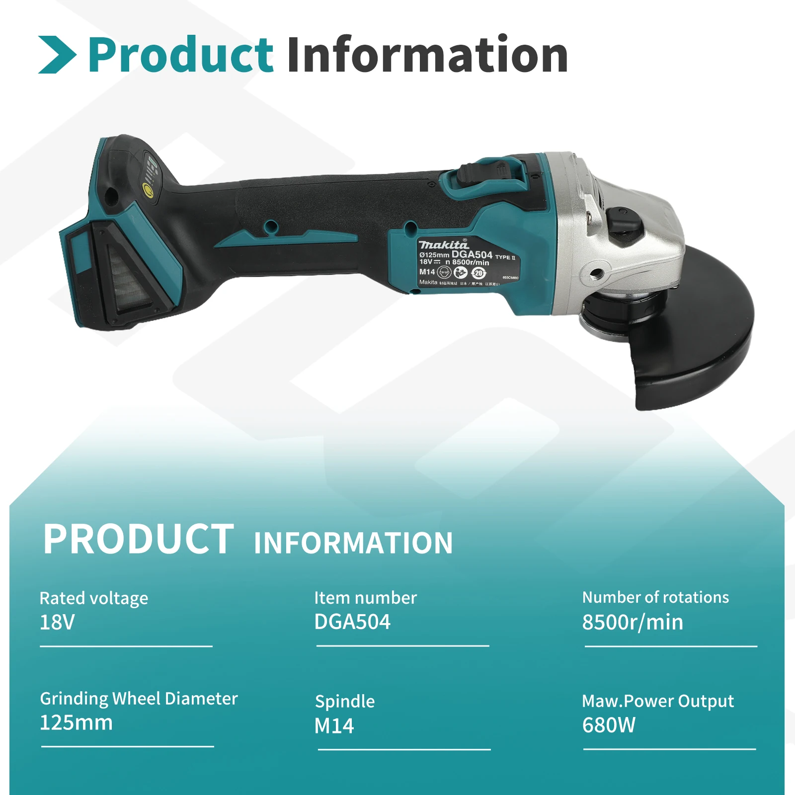 Makita DGA504 125mm Fırçasız L - Brushless Angle Grinder Battery Powered incelemesi ve fiyatı