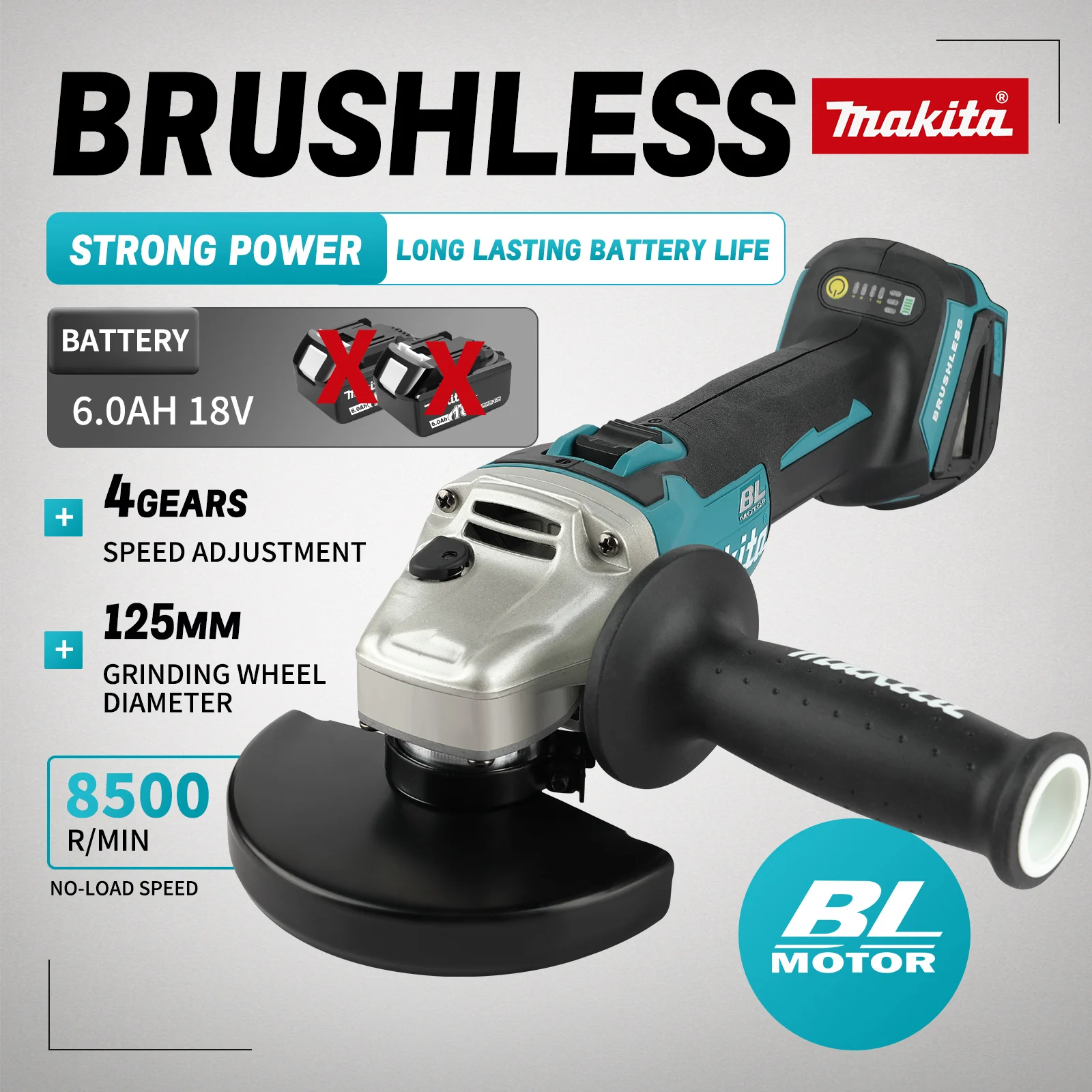 DGA404 100/125 mm Fırçasız Lit - Brushless Angle Grinder Battery Powered incelemesi ve fiyatı